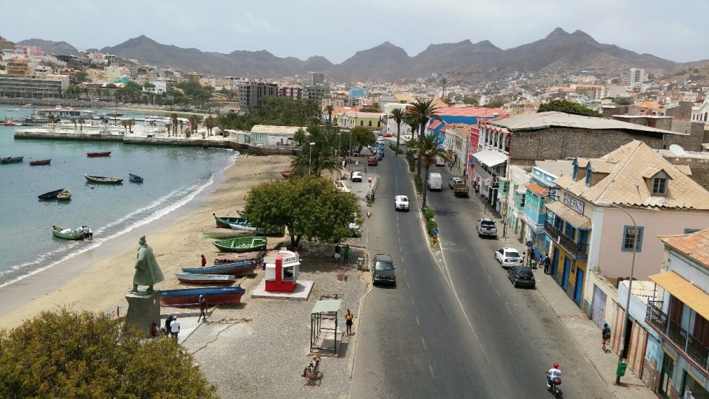 Mindelo’s seafront along Avenida da Republica: the span, from left to right includes a variety of building styles – new build and restoration, hotels, restaurants and residential properties