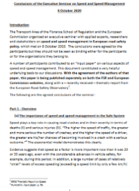 Conclusions of Executive Seminar on Speed and Speed Management (European Commission)